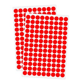 Ouzoustate 2340 PCS Red Circle Dot Stickers 1/2" Round Yard Garage Sale Price Stickers Colored Coding Labels