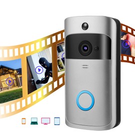 Yinhing Timbre de vídeo, Cámara de Timbre de Video Inteligente WiFi, Timbre de Video inalámbrico Cámara Video de Timbre de Puerta, Detección de Movimiento PIR, Monitoreo de Seguridad en el hogar