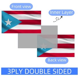 Heavy Duty Double Sided Light Blue Puerto Rico Nautical Flag 12X18 inch 3ply,PR National Boat Flags, 100D Thick Polyester Puerto Rican Flags,UV Resistant Outdoor Deco Banner, Vivid Color, All Weather, Double Stitched with Sturdy Brass Ring. (3ply, 12x18 