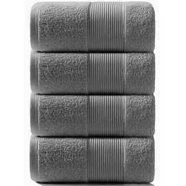 Artifi Bath Towels, 100% Cotton, Set of 4, Scandinavian Style, Thin, Quick Drying, Instant Absorption, Tenugui, Gift, Cotton, Large, Suitable for Home, Hotels, Work, Sports, Etc. Four Seasons (Dark