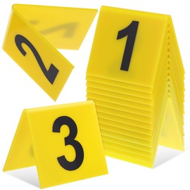 Gadpiparty Pack of 15 Evidence Markers, Crime Scene Markers, Themed Clue Game Decorations for Children and Adults, Table Numbers, Floor Number Markers (2 48 Inches)