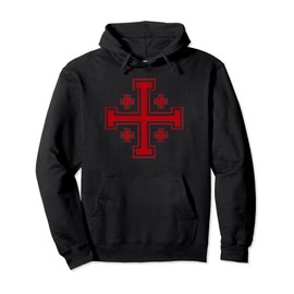 Knights Templar Jerusalem Cross Deus Vult Crusader Symbol Pullover Hoodie