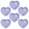 Yuauy 6 pcs Light Purple Heart Shaped Porcelain Soy Sauce