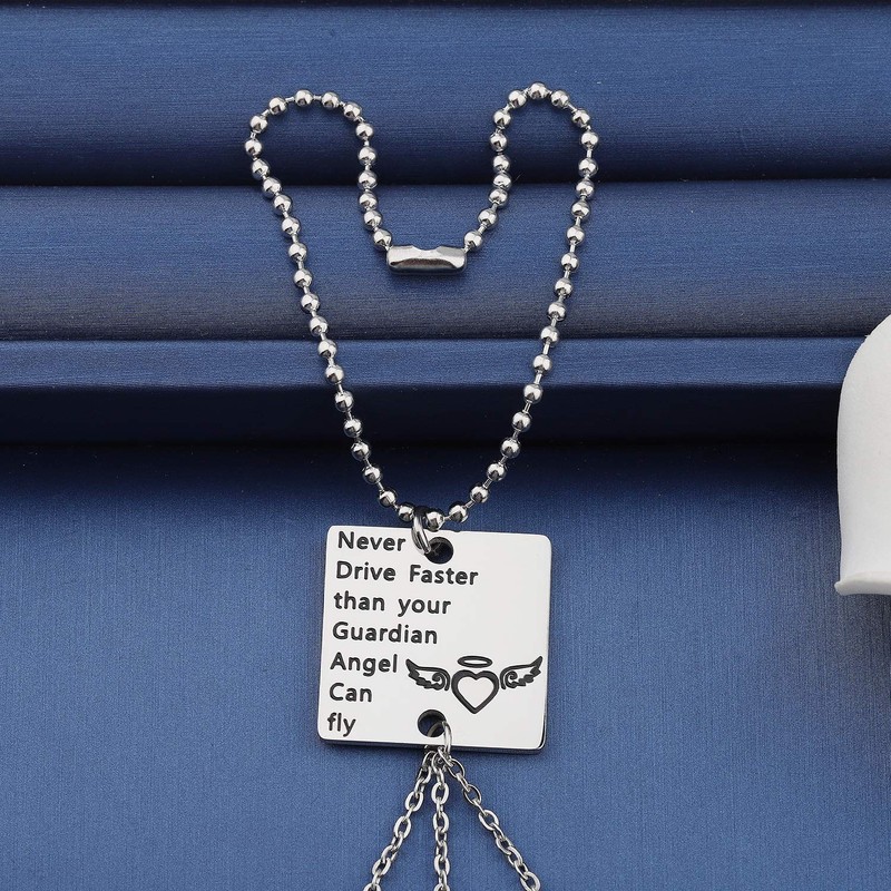 MYOSPARK Guardian Angel Car Charms for Rear View Mirror Never