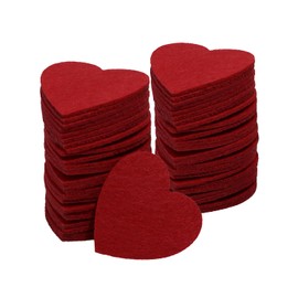 PPhtony Felt Hearts Cutout for Valentine’s Day Wedding Decoration Scrapbooking Sewing Craft Embellishment, 50PCS (Red, 50mm)