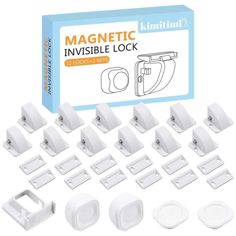 kimitimi 12 Pack Magnetic Cabinet Locks Baby Proofing - Child