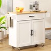 SogesGame Rolling Kitchen Island Cart with Drop-Leaf, 35.4" Width Mobile