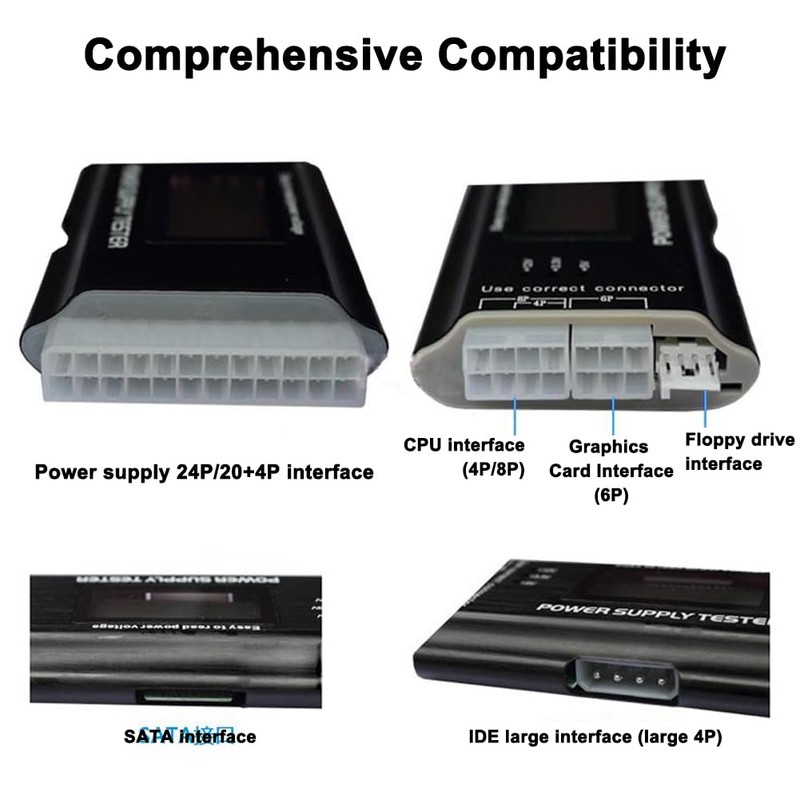 ATX Power Supply Tester, Connections Power Supply Tester, ATX Performance