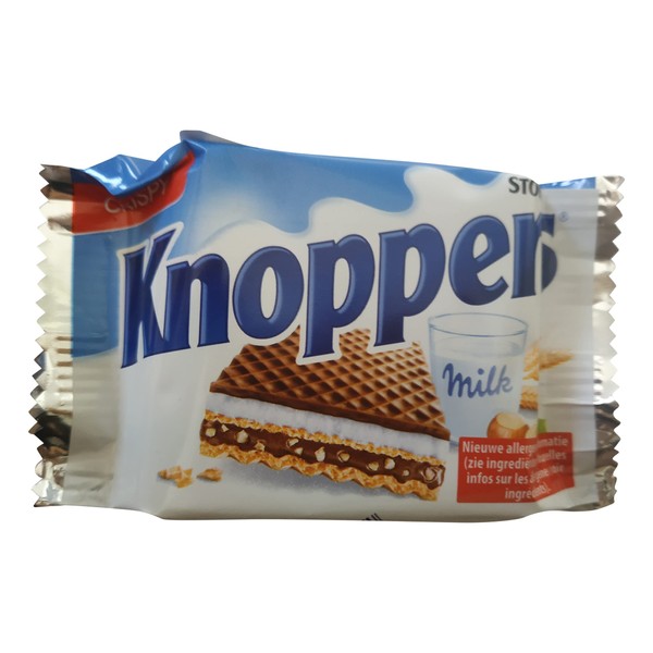 Knoppers Wafers | Knoppers Milk Hazelnut Wafer | Crispy Wafer With Milky Hazelnut Flavor | Knoppers Chocolate | 4.4 Ounce Total Weight