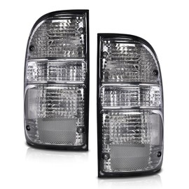 PIT66 Rear Tail Lights Brake Lamps w/bulb Wiring Pair Compatible with Toyota Tacoma 2001 2002 2003 2004,Rear Tail Lamp Lights Assembly 81560-04060, 81550-04060, TO2800139, TO2801139 Smoke Lens