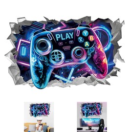 MEZHEN Wall Sticker Controller Wall Sticker Poster Video Game Wall Sticker Children's Room Wall Sticker Gaming Wall Decoration Bedroom Decoration Wall Decor Boys Gifts XXL