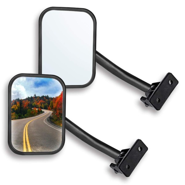 Door Off Mirror Compatible with Jeep Wrangler TJ JK 4x4 Off-road Morror Rectangular Mirrors Quick Release Side View Mirror, 2 Pack