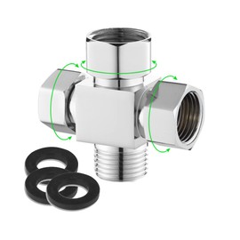 Add-A-Tee G1/2" Hose Connector Adapter for Angle Valve Adapter, Shower Arms, Toilet Bidet Sprayer, Hose Pipe Fittings (4 Way X5)