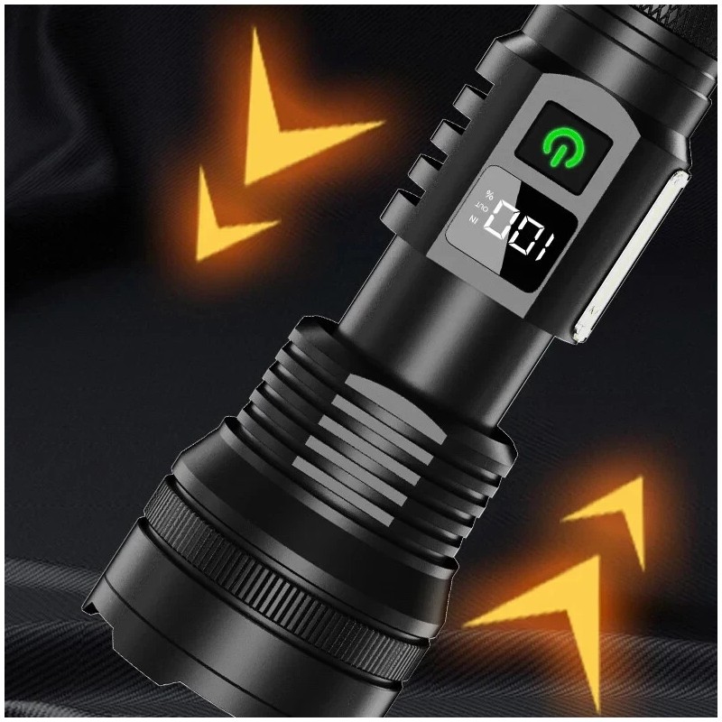 Aeternam Rechargeable Tac Flashlight, 1000+ LMS, Zoomable, LED, USB, IP65,