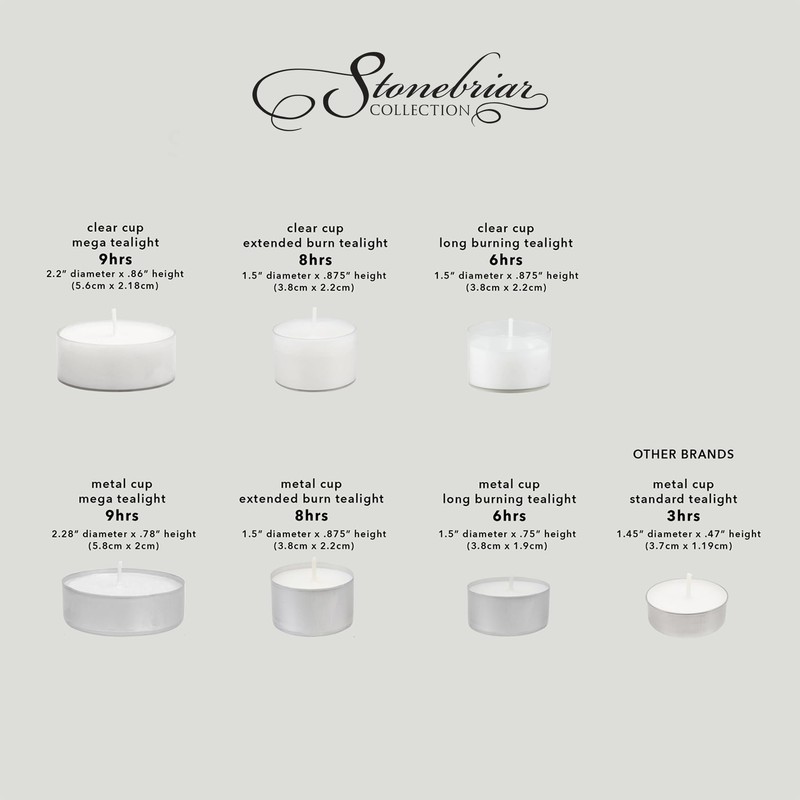 Stonebriar Bulk 300 Count,Unscented Smokeless Long Burning Tea Light Candles