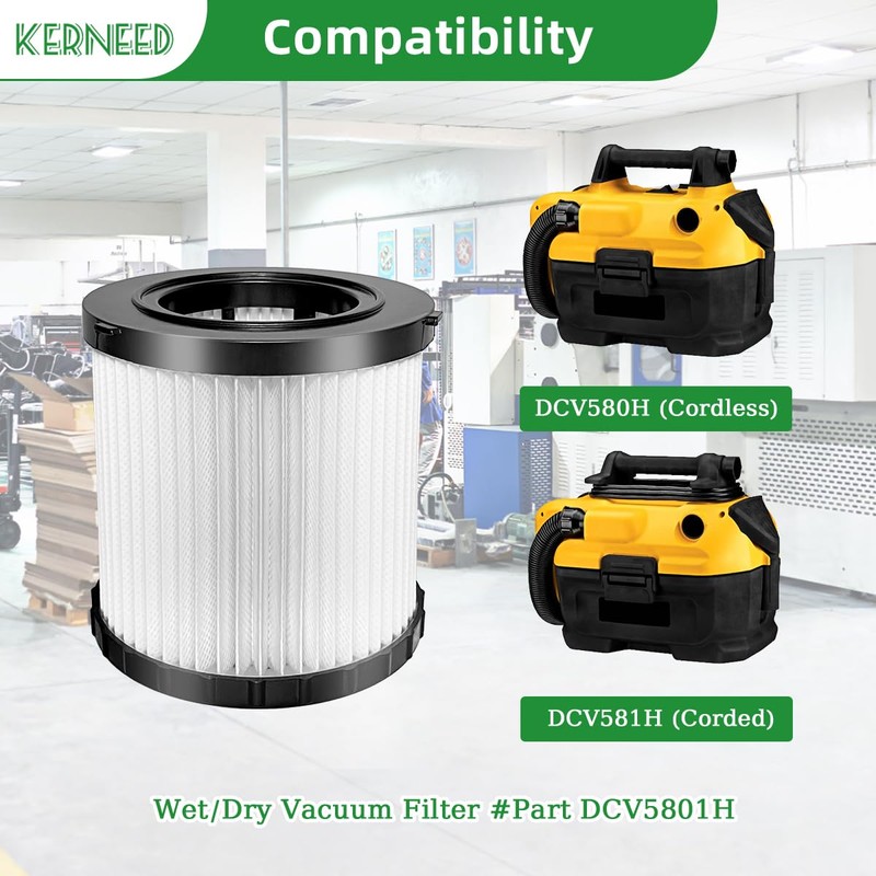 2 Pack DCV5801H HEPA Filter Compatible with DEWALT DCV580H, DCV581H