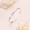 DAOCHONG 925 Sterling Silver Cross Bracelet for Women Adjustable Religious