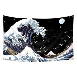 Japanese The Great Wave off Kanagawa Flag 3x5 Ft with 4 Brass Grommets