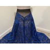 wowfabric4less123 Royal Black 4way stretch sequins Embroidery Mesh Lace fabric