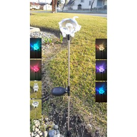 Ntertainment House Set of 1 Solar Garden Stake Lights with Color Changing LED or Regular White LED Landscape Path Lights (1 Piece) (Pig)