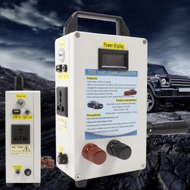 OCASAMI 150w Hand Crank Generator, Portable Power Stations Emergency Power Hand-Cranked Generator, Small Inverter Generators Suitable for Travel Emergency Power Cell Phone Charging