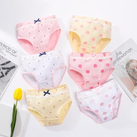 ORINERY Cotton Kids Underwear Breathable Soft Panties Toddler Girls Boxer Undies Assorted Briefs Panties 6-Pack - Color: G7524, Size: 3-4T