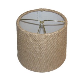 Upgradelights Six Inch Set of 2 European Drum Style Chandelier Lamp Shade Mini Shade Natural Burlap Fabric