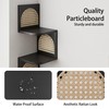 LuxeSand 4-Tier Rattan Corner Floating Shelves - Black Corner Shelves