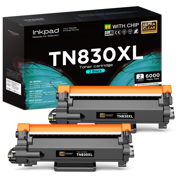 iNKPAD iNKPAD TN830XL Toner Cartridges DCP-L2640DW Replacement for Brother TN830XL