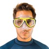 Bonassi Juno Diving Mask Clear/Yellow 100% Hypoallergenic Silicone, Enhanced Vision