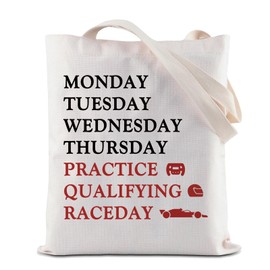 ZJXHPO Racing Days Of The Week Car Tote Bag Formula Reusable Grocery Shopping Bag Motorsport Shoulder Bag Qualifying Day Gift (C-Raceday Tote)