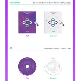 TXT Tomorrow X Together The Dream Chapter: Eternity Album (Port Ver+Starboard Ver Set) 2 CDs + 2 Photobooks + 2 Paper Stickers + 4 Photocards + 2 TU Illust Cards + (Extra 4 Photocards)