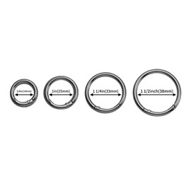 DEVPSISR 15pcs Trigger Spring O Rings Round,Metal Keychain Ring Round Carabiner Clips for Keyrings Buckle, Bags,Purses (Gold, 1 inch)(Gunmetal,1 inch)