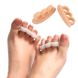 Alineador Triple de Silicona para Dedos del Pie 1 Par - Gel- Estiradores de alineación - Superpuestos- Ortopédicos y Dedos de Martillo - Plantillas para el Cuidado de los Pies