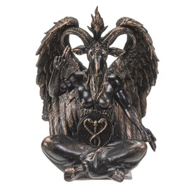 Ebros Gift Sabbatic Goat Idol Baphomet Sitting in Meditation Resin Figurine Occultic Illuminati The Horned God Goat of Mendes Altar Sculpture Figurine