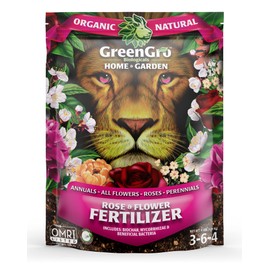 GreenGro Rose & Flower Fertilizer - Outdoor & Indoor Plant Food for Bigger Blooms/Organic Fertilizer & Flower Food for Roses, Orchids, Tulips, Marigolds, & More/Essential Plant Nutrients (4 lb)
