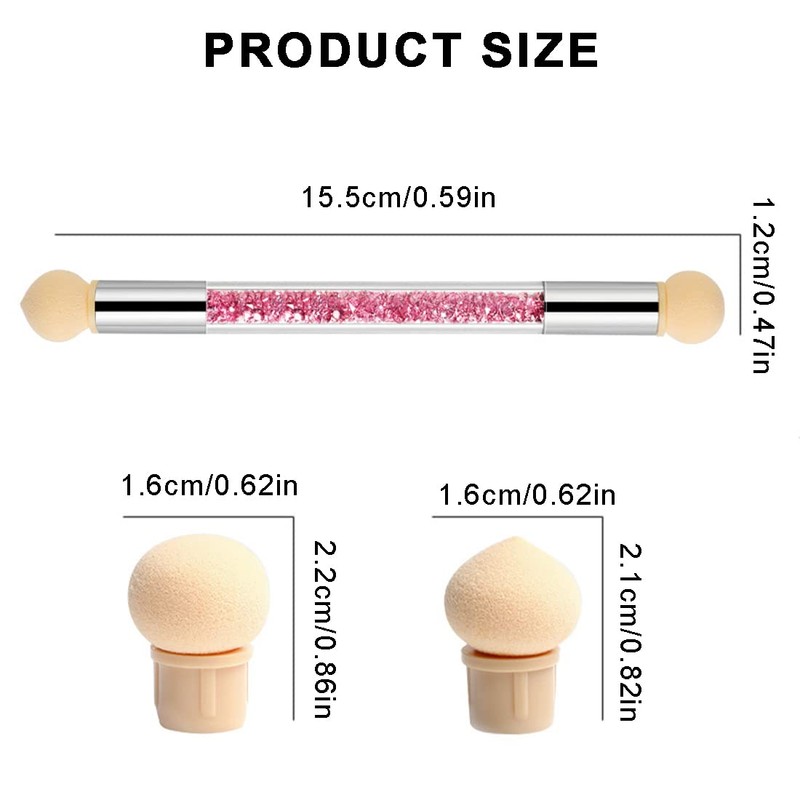 WeddHuis Nail Art Rendering Tools Double Head Sponge Stick, Nail