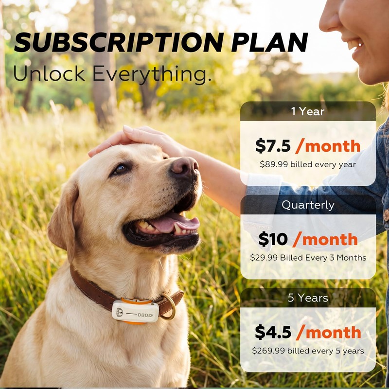DBDD Smart GPS Tracker for Dogs - Real-Time Location &