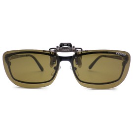 Cliponkeeper 9338 Polarized Bib Clip On Sunglasses, Over Glasses, UV Protection, Ultra Lightweight, Flip-up Type, Large, Cool Keeper, Made in Japan