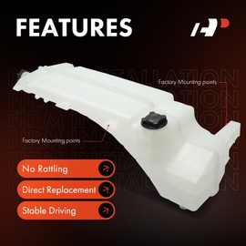 A-Premium Engine Coolant Reservoir with Caps(2) & Sensor Compatible with 2008-2024 Volvo VHD VNL VNM Trucks, 2008-2024 Mack CHU CXN CXU Trucks, Replaces OE Part# 21513975, 21846997, 21513979, 21846995