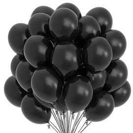 Ovanda Schwarze Luftballons, 50 Stück 12 Zoll Geburtstagsdeko Schwarz, Hochzeit Luftballons Heliumballon für Geburtstag Hochzeit Abschlussfeier Babyparty Jubiläums Party Dekorationen