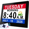 Véfaîî 19 Alarms Dementia Clock 8 Inch Large Display, Auto