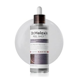 Dr.Melaxin Peel Shot Black Rice Exfoliating Ampoule, Face Exfoliator with AHA BHA Niacinamide Rice Bran Water, Blackhead Remover, Pore Minimizer, Brig