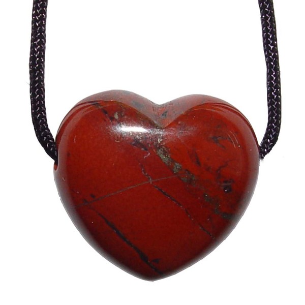 1 piece red jasper heart pendant 25 mm Stainless Steel