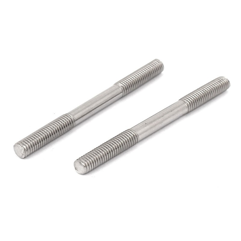 sourcing map Double End Threaded Screw Replacement M5 x 60