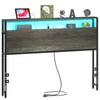 Merronix Full Sized Headboard with 2 Tiers Storage Shelves, Sturdy