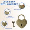 PATIKIL 2.4 Inch Love Locks Heart Padlock with Key Set,