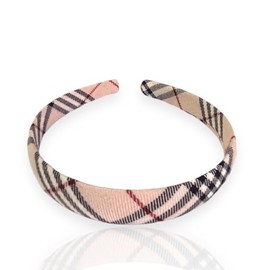 Ladies Girls Pink and Black Tartan Tartan Headband Alice Band