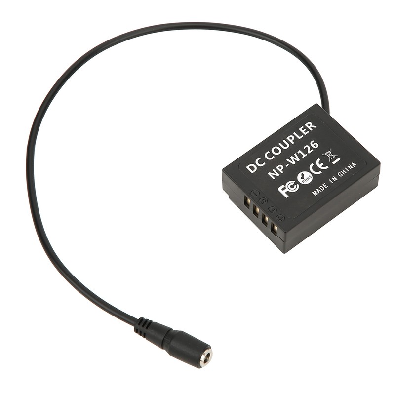 NP W126 Full Decoding Dummy Battery with DC Interface Straight