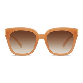 SOJOS Polarized Sunglasses for Women Men Trendy Square Glasses SJ2149,Orange/Brown